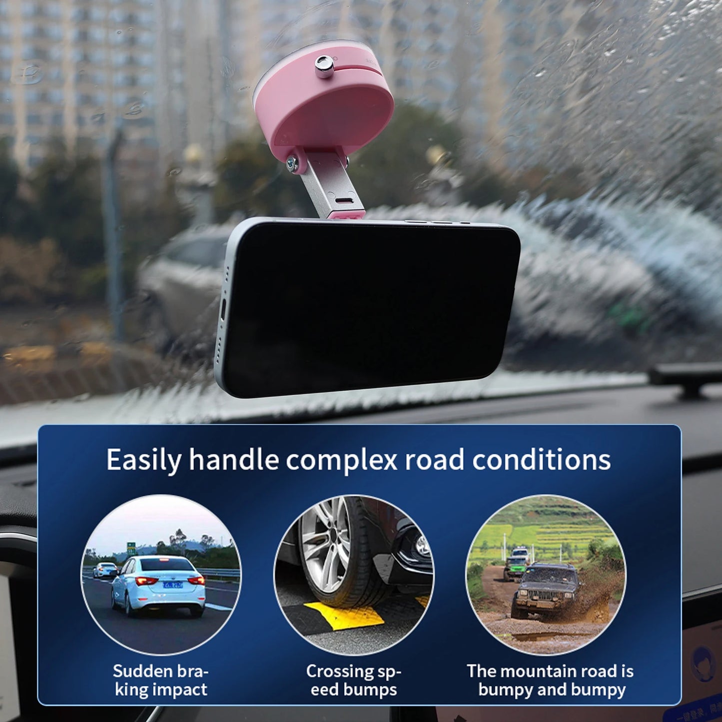 Magnetic Suction Cup Phone Mount Double Sided Phone Holder For Car/Gym/Mirror