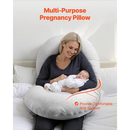 Ultra-Soft and Breathable C-Shaped Full Body Maternity Pillow for Pregnancy for Comfort and Support