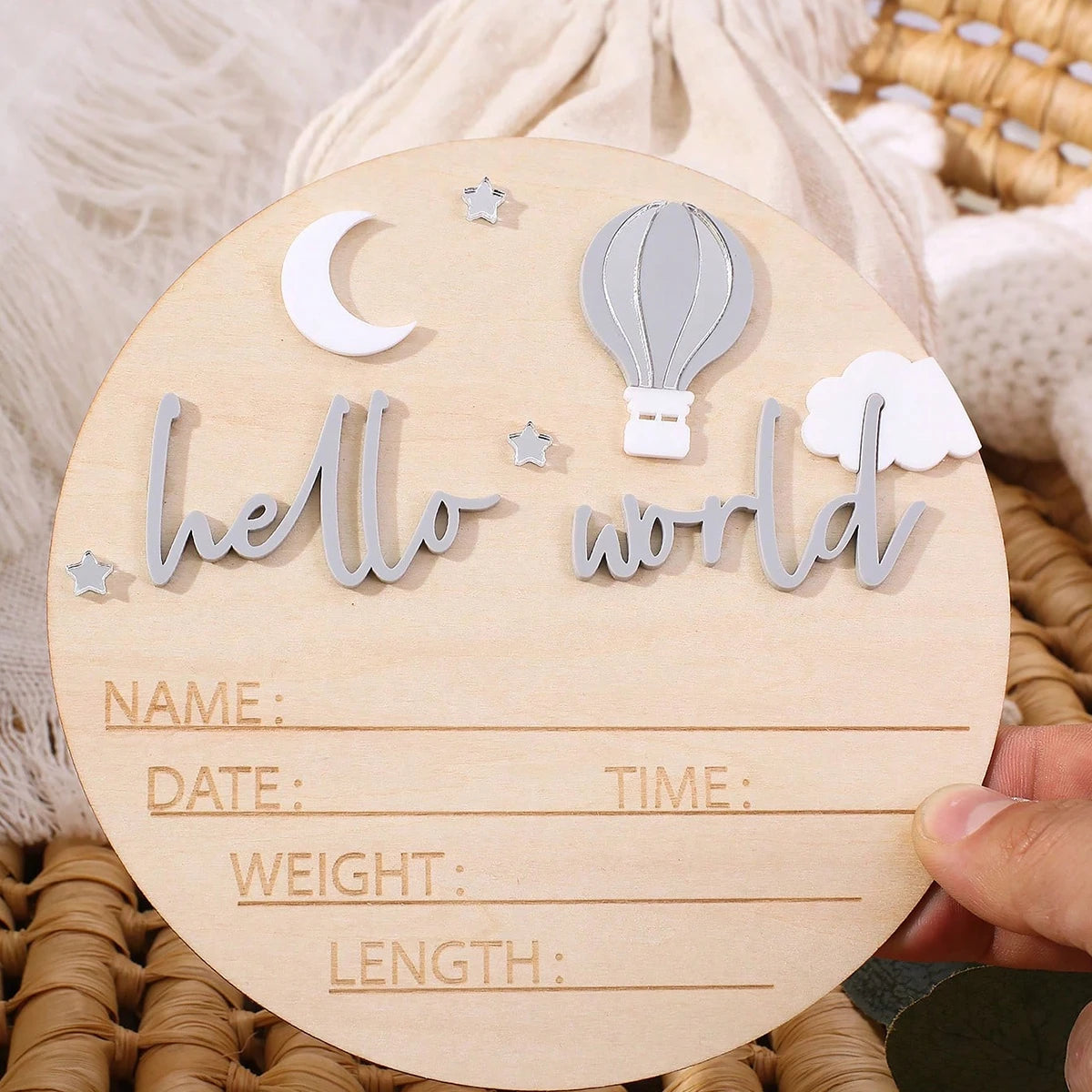 Hello World Newborn Birth Announcement Sign