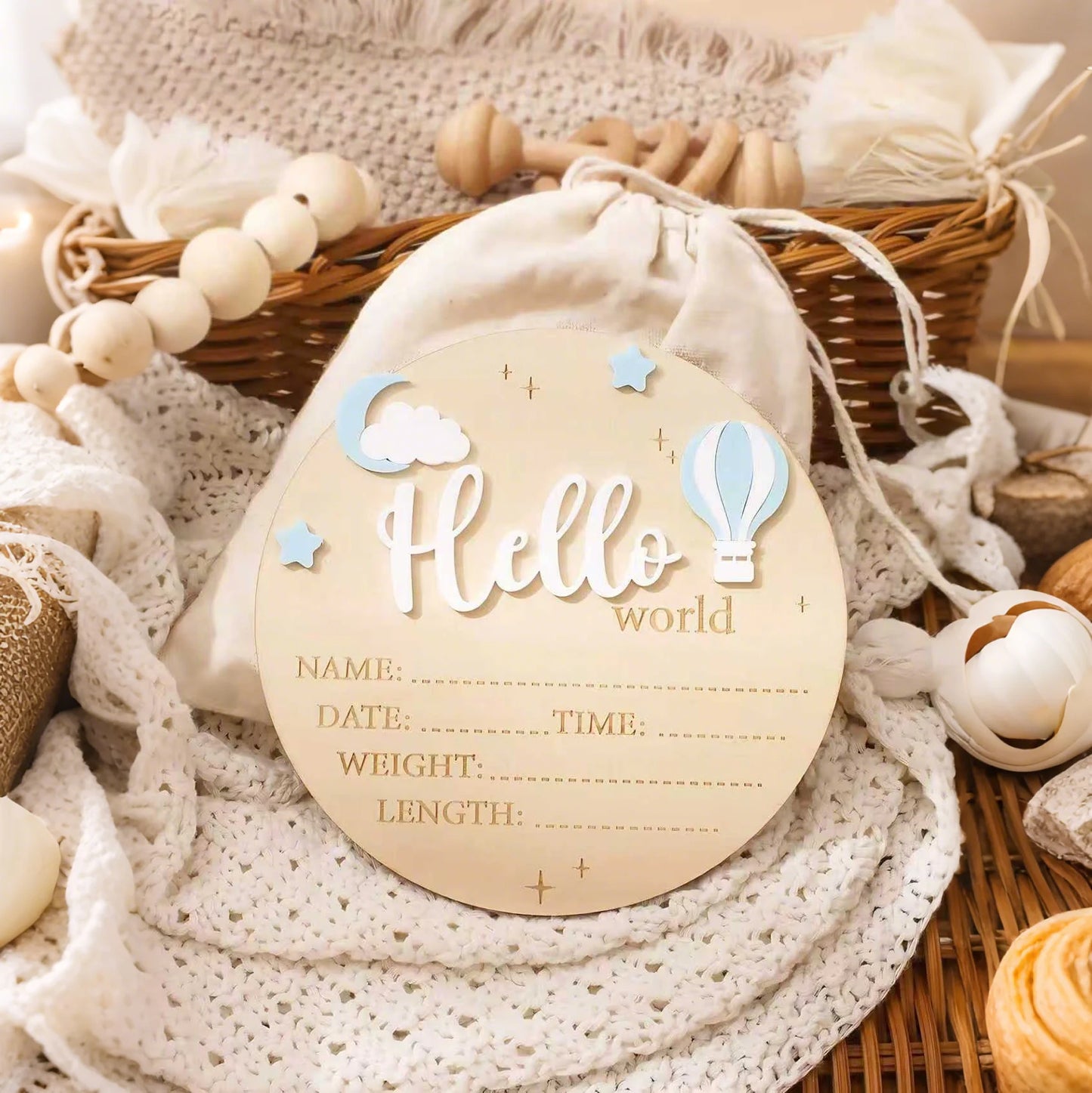 Hello World Newborn Birth Announcement Sign