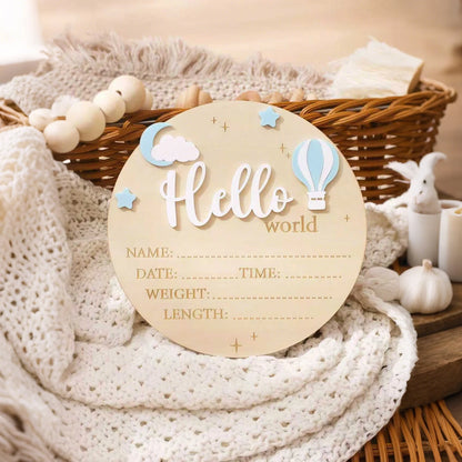 Hello World Newborn Birth Announcement Sign