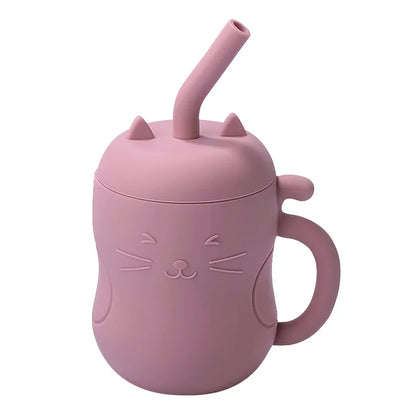 Silicone Straw Water Bottle-8