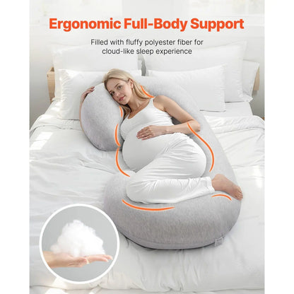 Ultra-Soft and Breathable C-Shaped Full Body Maternity Pillow for Pregnancy for Comfort and Support