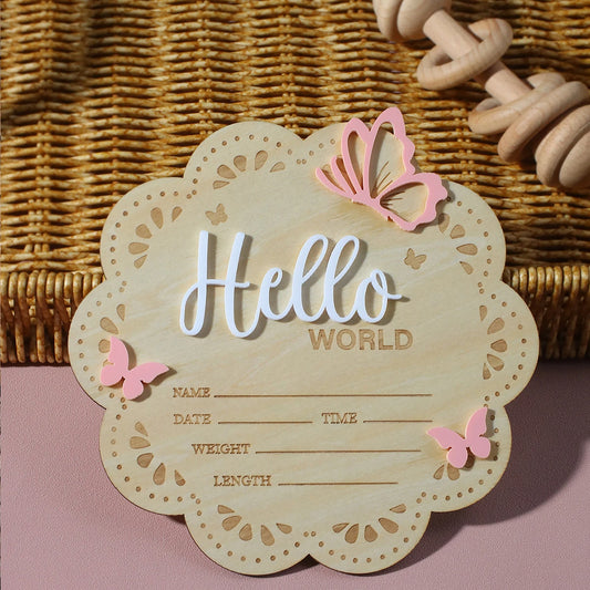 Hello World Newborn Birth Announcement Sign