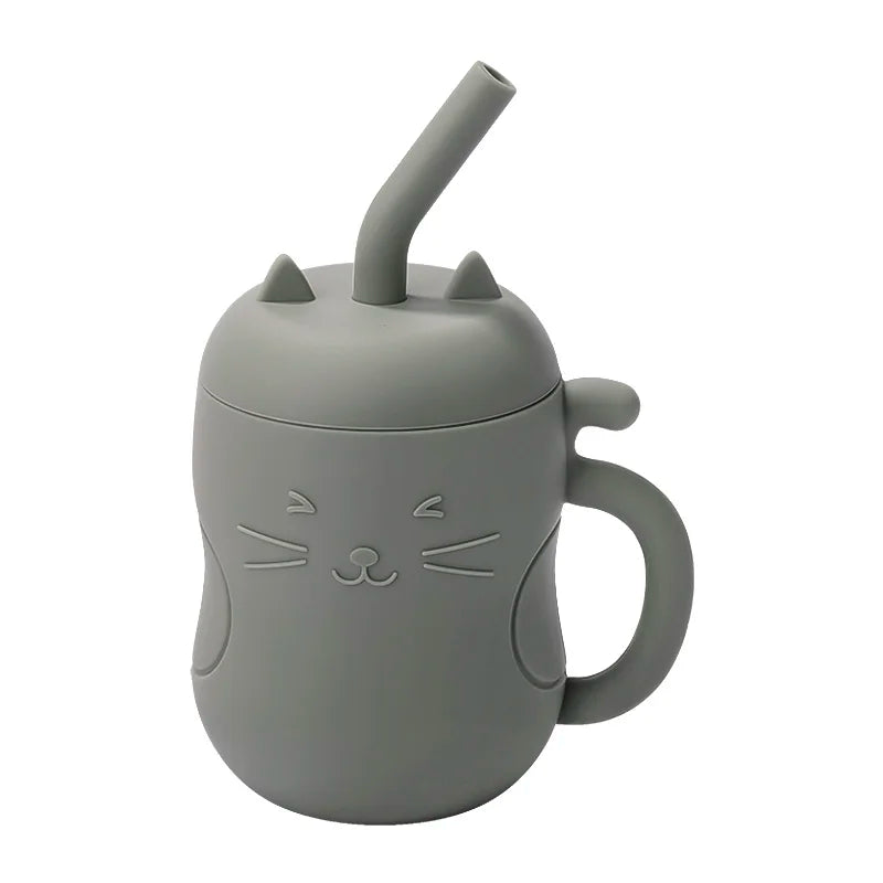 Silicone Straw Water Bottle-6