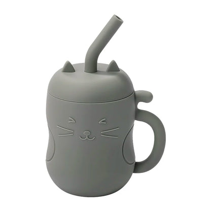 Silicone Straw Water Bottle-6