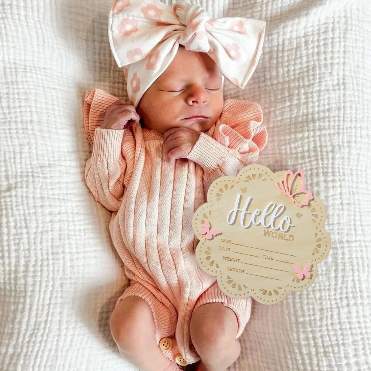 Hello World Newborn Birth Announcement Sign