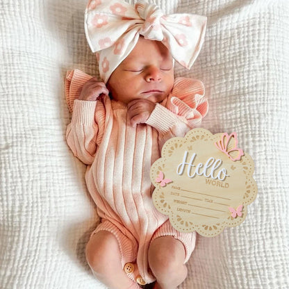 Hello World Newborn Birth Announcement Sign