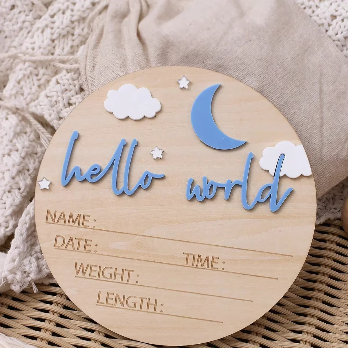 Hello World Newborn Birth Announcement Sign