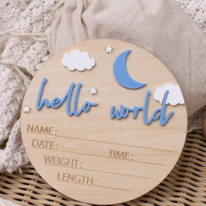 Hello World Newborn Birth Announcement Sign