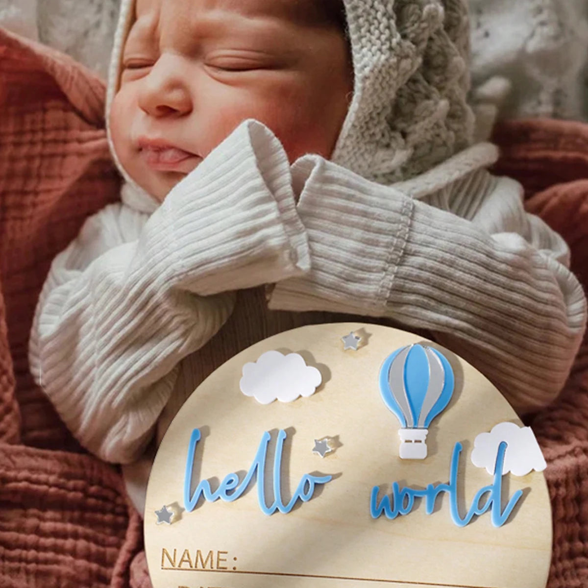 Hello World Newborn Birth Announcement Sign