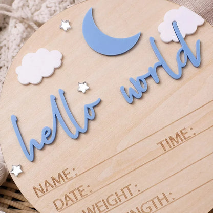 Hello World Newborn Birth Announcement Sign