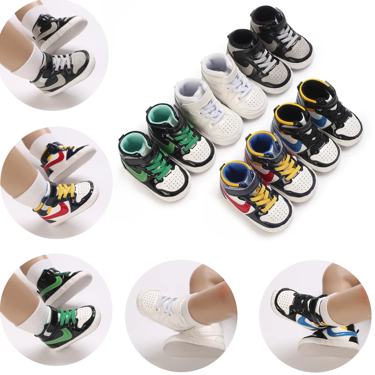 Baby Boys & Girls Sneakers - Soft Bottom, Non-slip Basketball Shoes