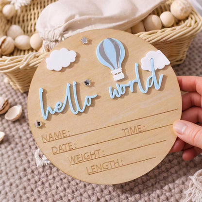 Hello World Newborn Birth Announcement Sign