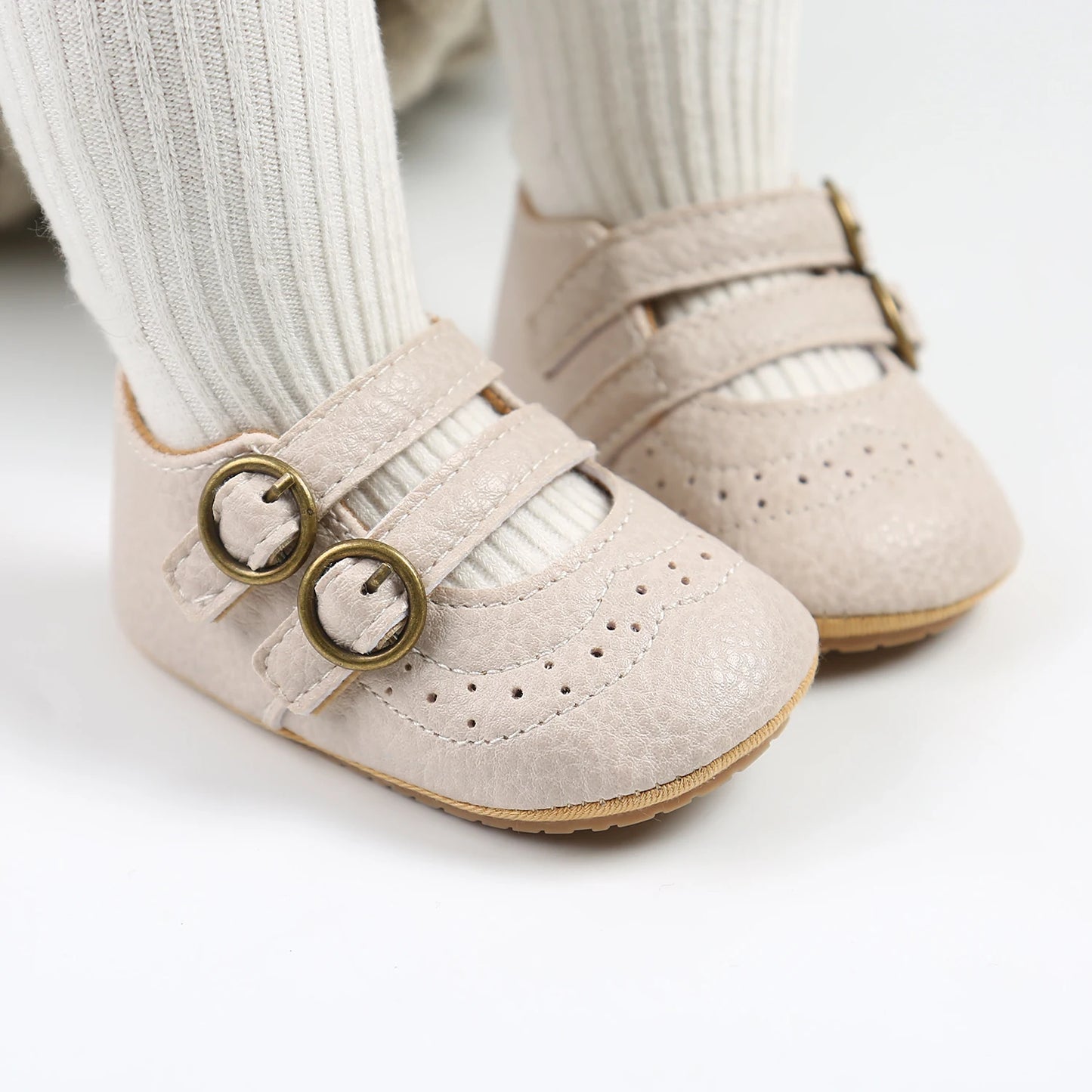 Meckior Baby Shoes Retro Leather Boy Girl Shoes Multicolor Toddler Rubber Sole Anti-slip First Walkers Infant Newborn shoes