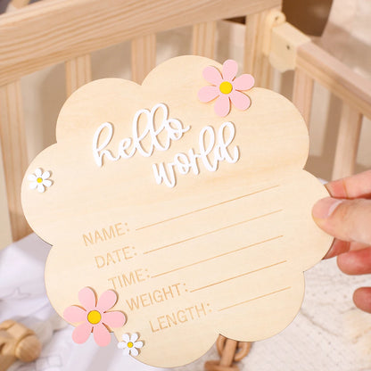 Hello World Newborn Birth Announcement Sign