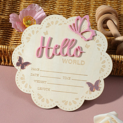 Hello World Newborn Birth Announcement Sign