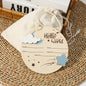 Hello World Hanging Wooden Birth Announcement Sign - Stars & Clouds