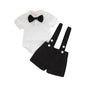 Baby Boy - Mini Gentleman Short Sleeve Shirt + Short Pants Summer Fashion 2 Pcs Set
