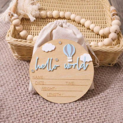 Hello World Newborn Birth Announcement Sign
