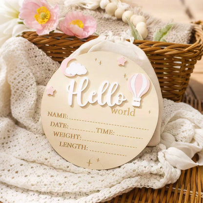 Hello World Newborn Birth Announcement Sign