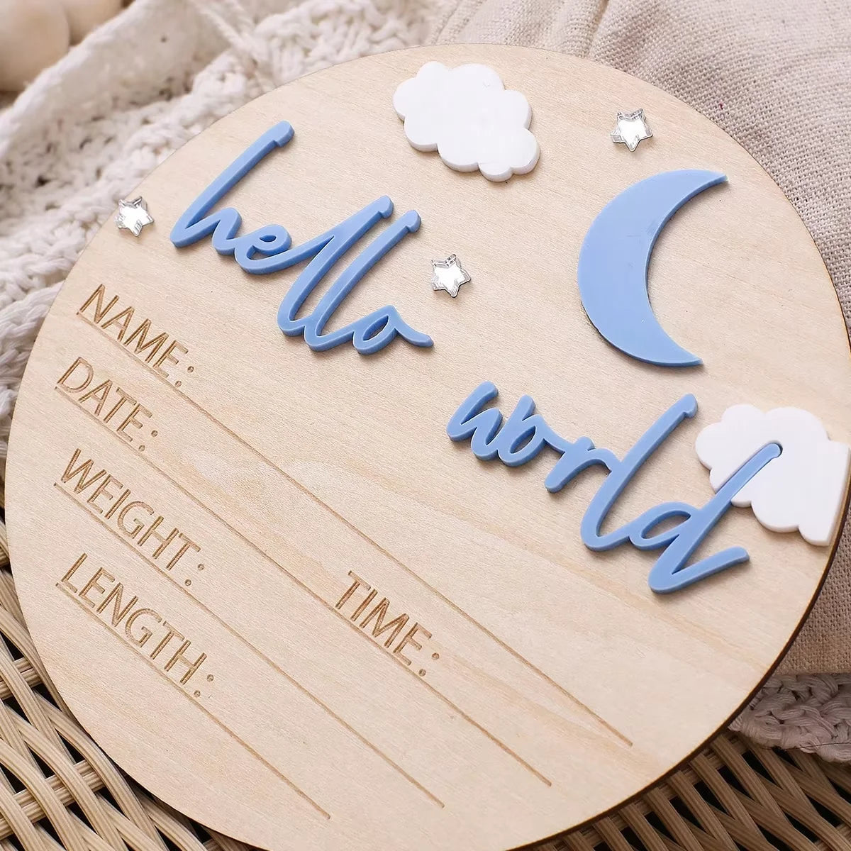 Hello World Newborn Birth Announcement Sign