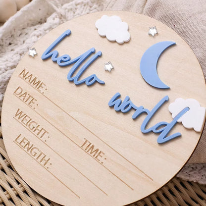 Hello World Newborn Birth Announcement Sign