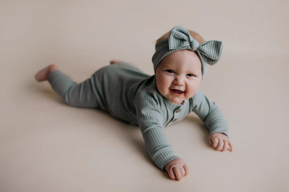 Robbins Egg Baby Ribbed Playsuit with pockets