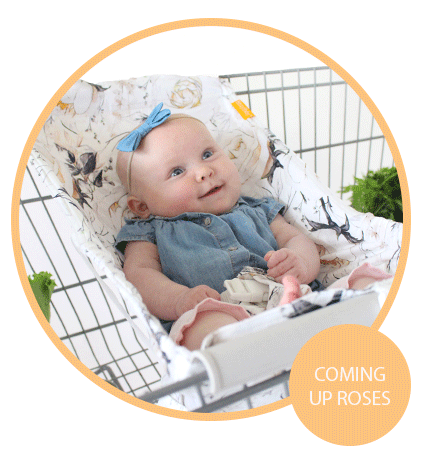 Baby Shopping Cart Hammock | Coming Up Roses Beautiful Floral Print