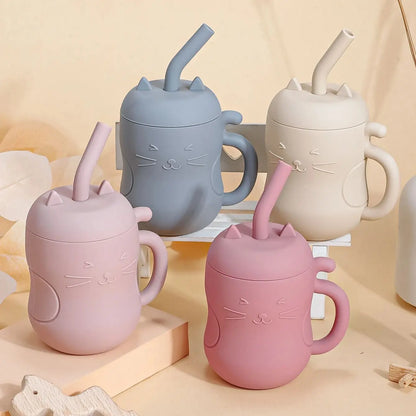 Silicone Straw Water Bottle-0