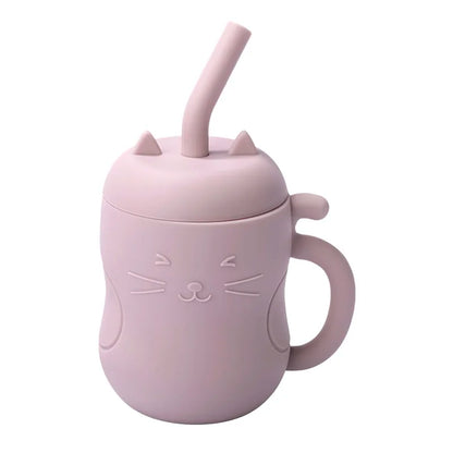 Silicone Straw Water Bottle-9