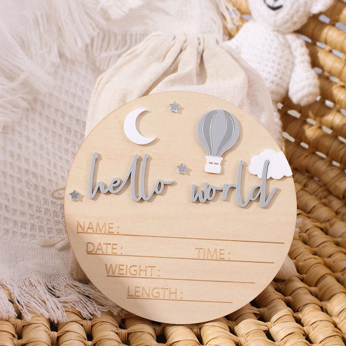 Hello World Newborn Birth Announcement Sign