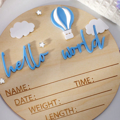 Hello World Newborn Birth Announcement Sign