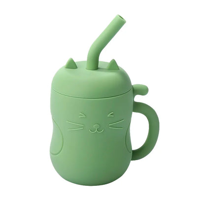 Silicone Straw Water Bottle-10