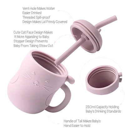 Silicone Straw Water Bottle-3