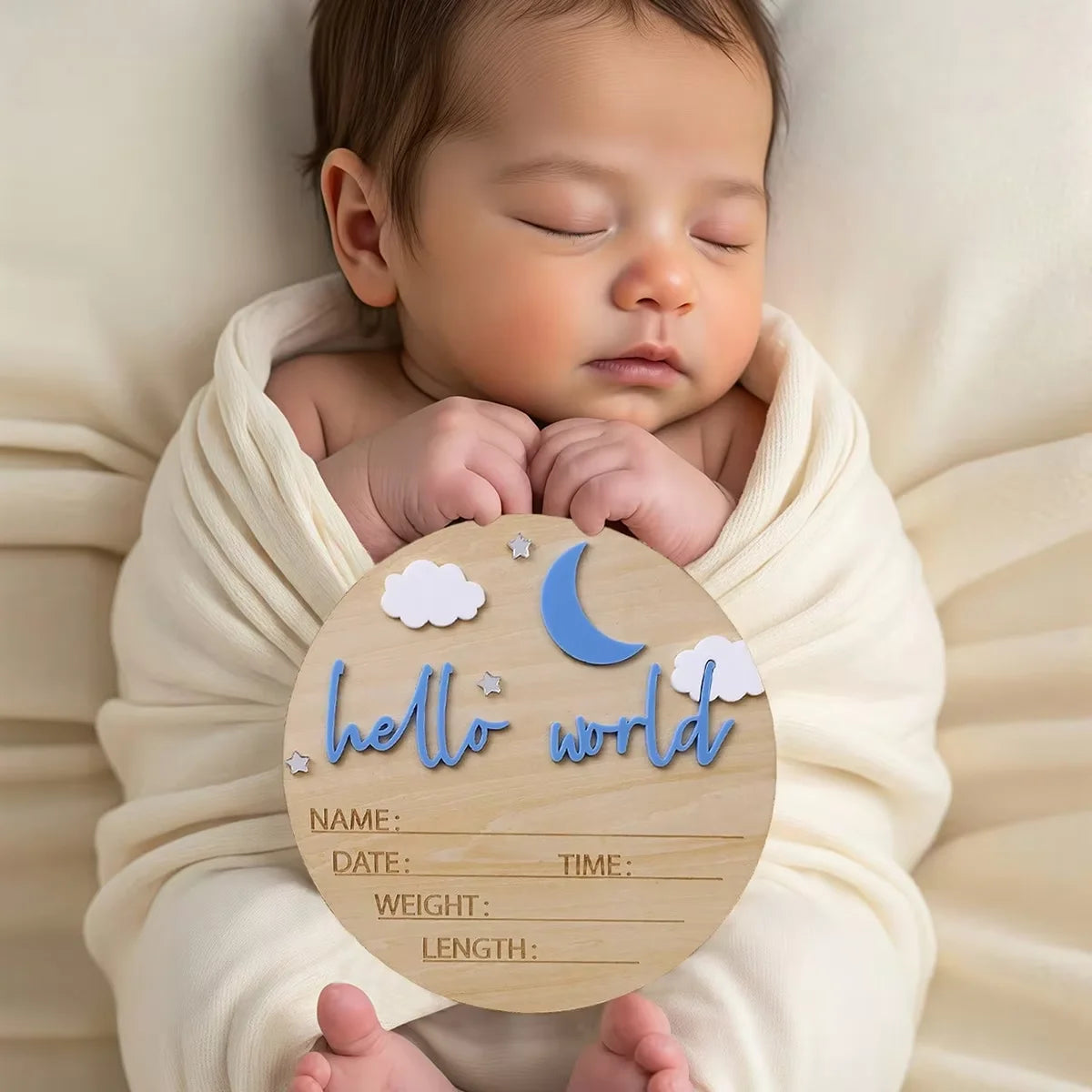 Hello World Newborn Birth Announcement Sign