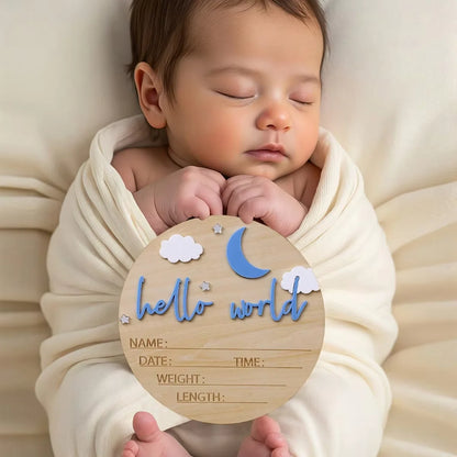 Hello World Newborn Birth Announcement Sign