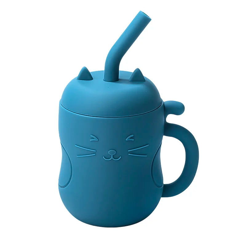 Silicone Straw Water Bottle-12