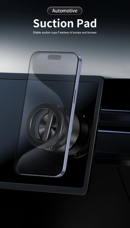 Double Sided Car Phone Holder Magnetic Vacuum with Wireless Charger 360 degree