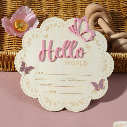 Hello World Newborn Birth Announcement Sign