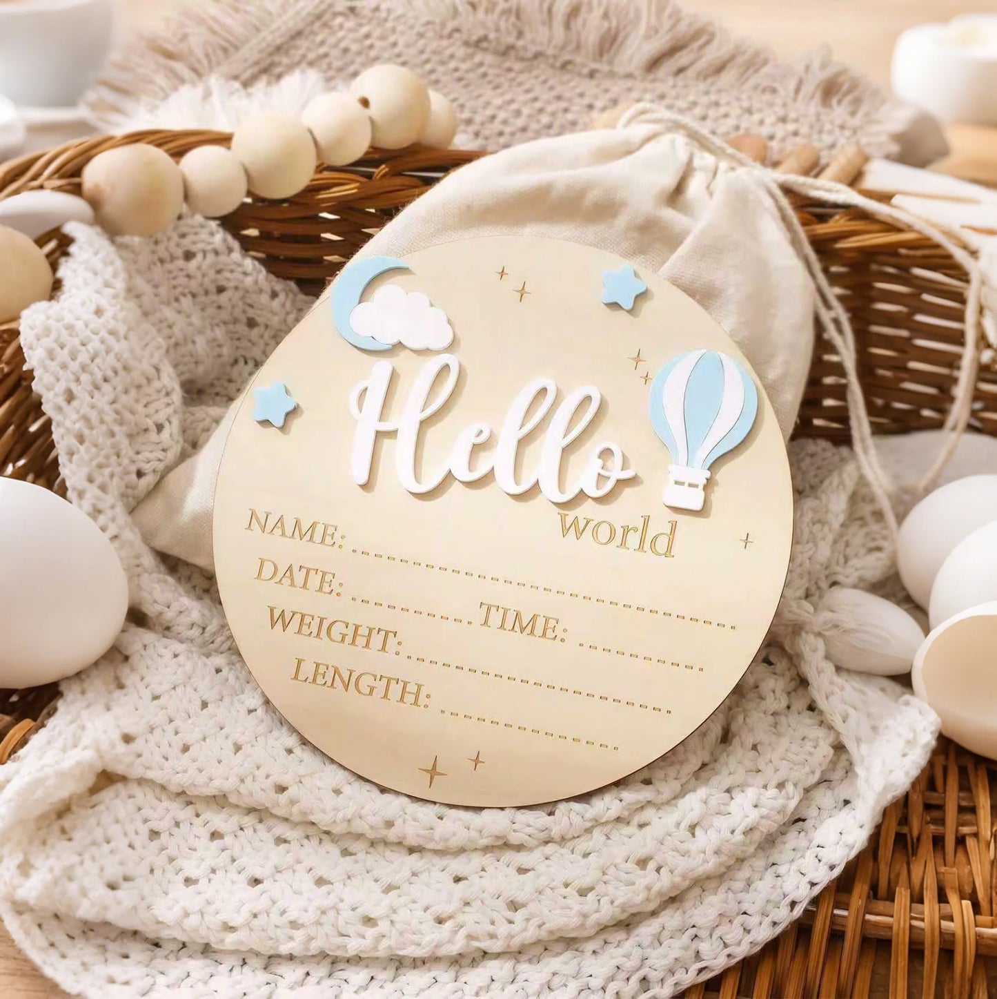 Hello World Newborn Birth Announcement Sign