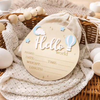 Hello World Newborn Birth Announcement Sign