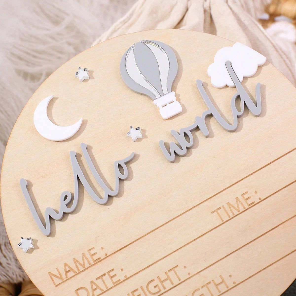 Hello World Newborn Birth Announcement Sign