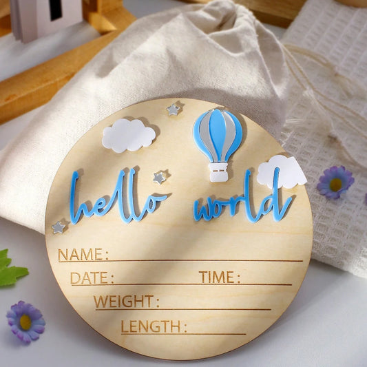 Hello World Newborn Birth Announcement Sign