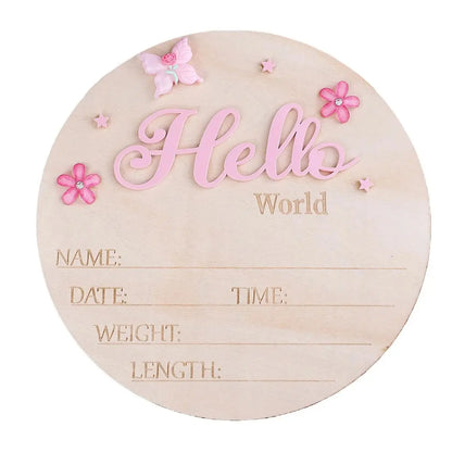 Hello World Newborn Birth Announcement Sign