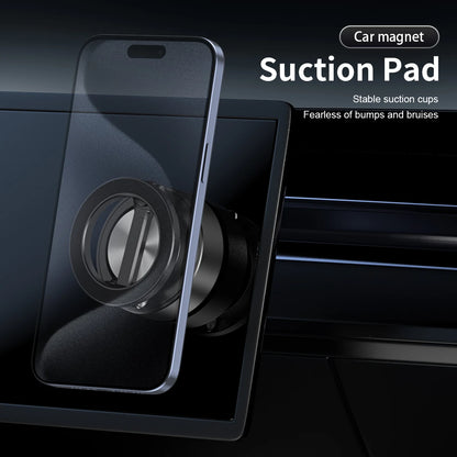 Double Sided Car Phone Holder Magnetic Vacuum with Wireless Charger 360 degree
