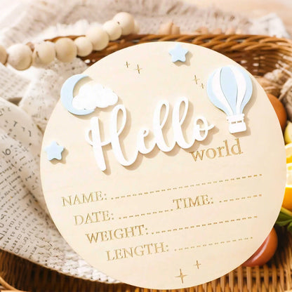 Hello World Newborn Birth Announcement Sign