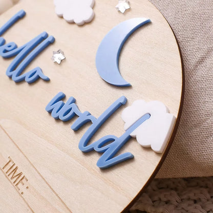 Hello World Newborn Birth Announcement Sign