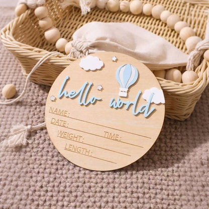 Hello World Newborn Birth Announcement Sign