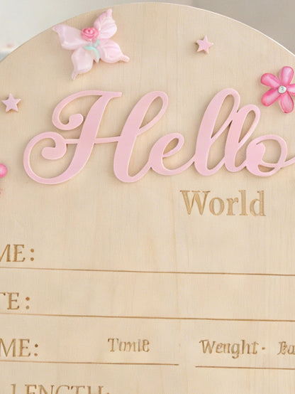 Hello World Newborn Birth Announcement Sign